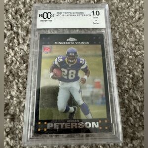 Adrian Peterson Topps chrome rookie card. Beckett 10.